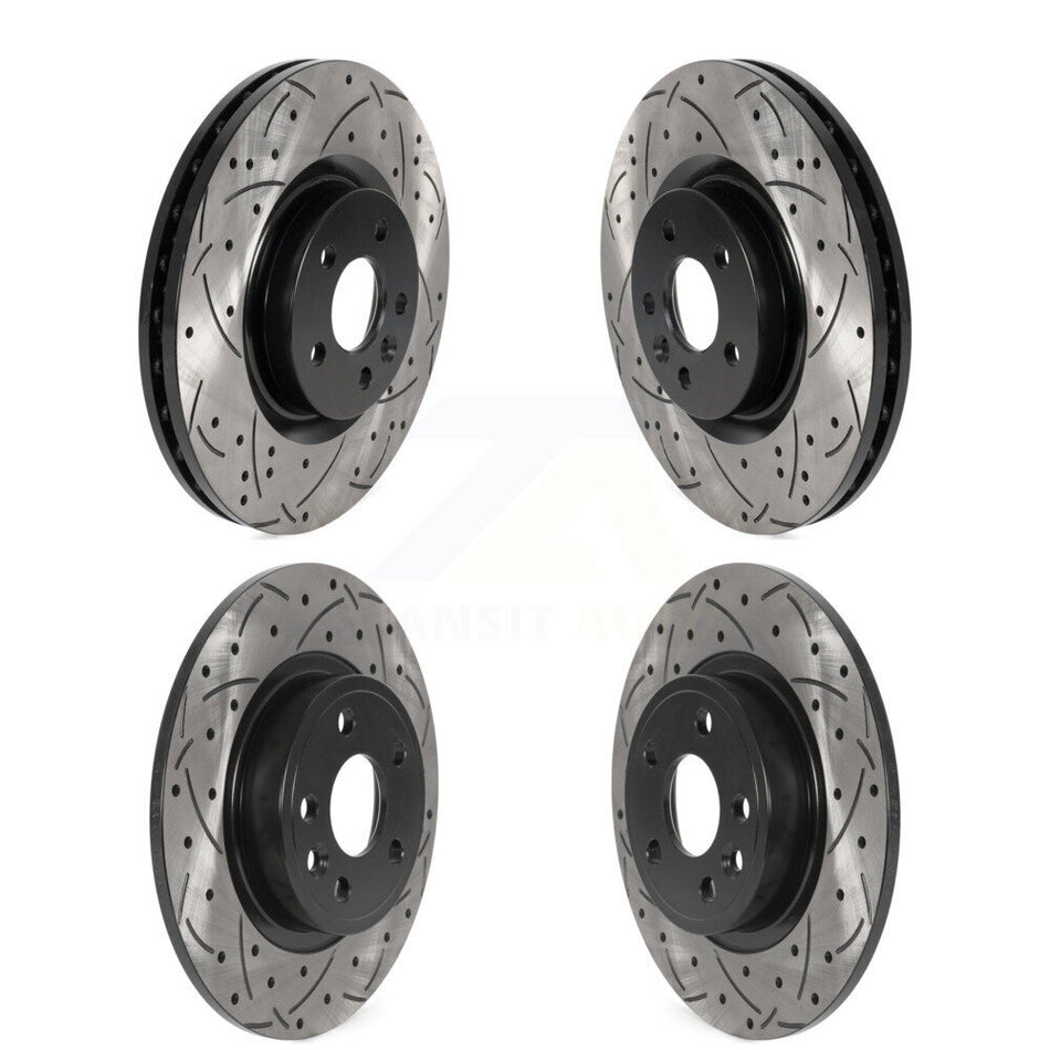 Front Rear Coated Drilled Slotted Disc Brake Rotors Kit For Land Rover Discovery Sport Jaguar E-Pace KD-100561
