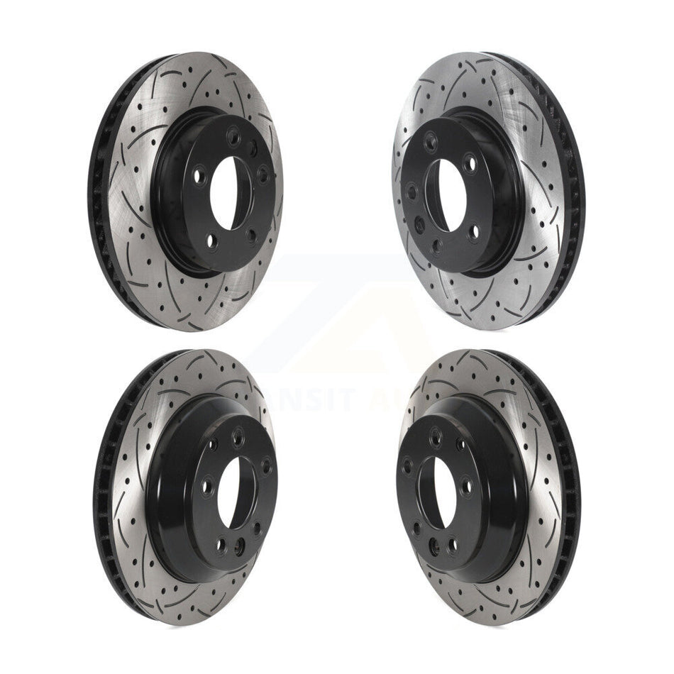 Front Rear Coated Drilled Slotted Disc Brake Rotors Hub Assembly Kit For Volkswagen Touareg Porsche Cayenne KD-100567