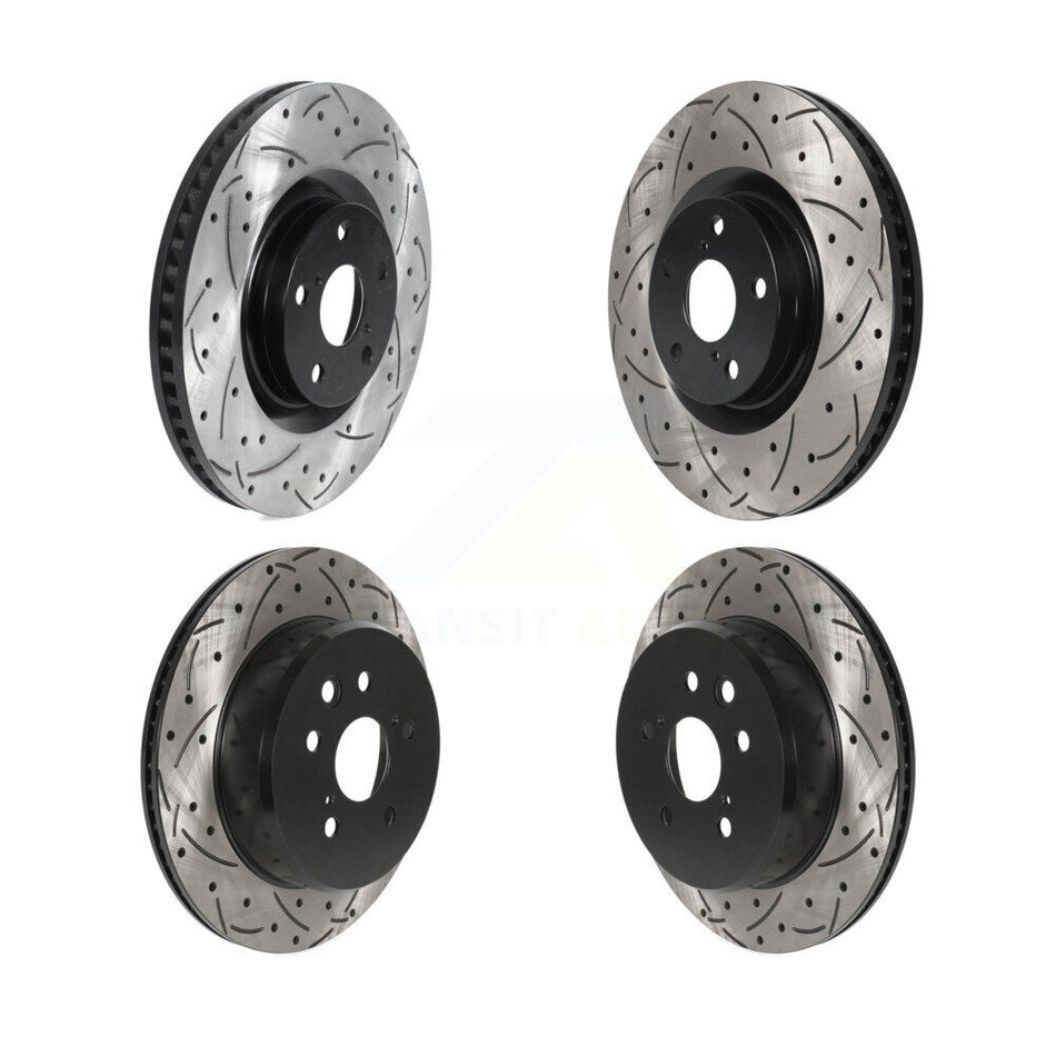 Front Rear Coated Drilled Slotted Disc Brake Rotors Hub Assembly Kit For Lexus GS350 IS300 IS200t IS350 RC350 RC300 RC200t GS300 GS200t GS450h KD-100568