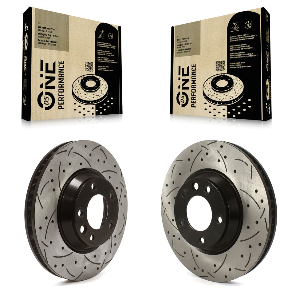 Front Coated Drilled Slotted Disc Brake Rotors Kit For Audi Q7 Porsche Cayenne Volkswagen Touareg 911 KD-100569
