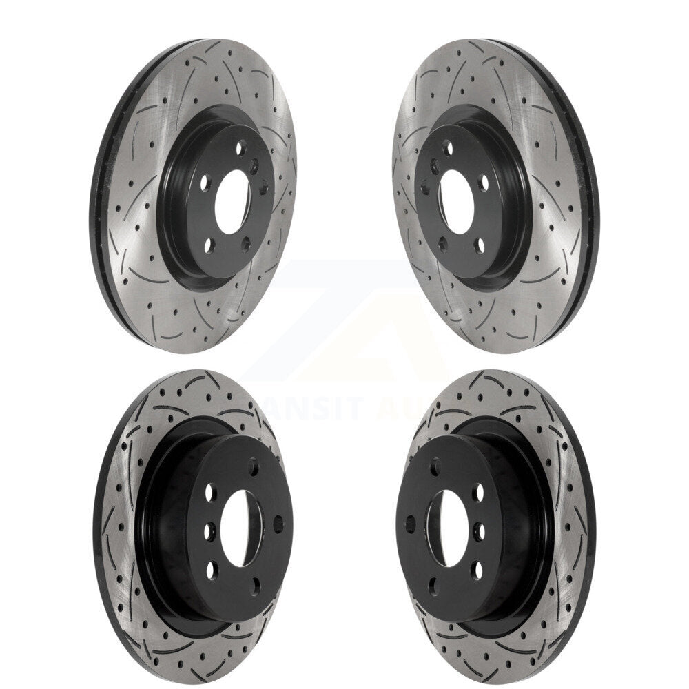 Front Rear Drilled Slot Disc Brake Rotor Kit For 2017-2023 Mini Cooper Countryman S ALL4 KD-100580
