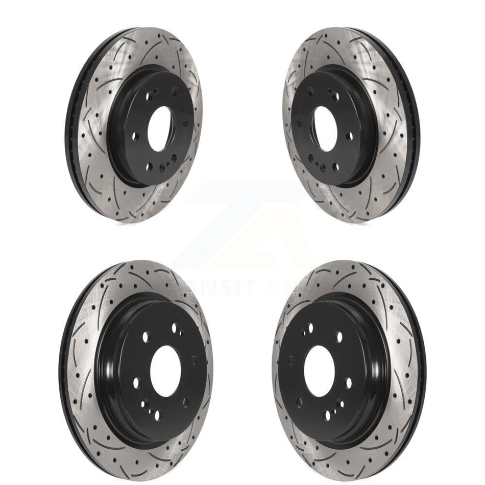 Front Rear Coated Drilled Slotted Disc Brake Rotors Kit For Chevrolet Silverado 1500 GMC Sierra Cadillac Tahoe Yukon Suburban Escalade XL ESV LTD KD-100595