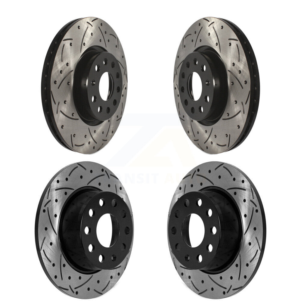 Front Rear Drill Slot Brake Rotors Kit For Volkswagen Taos With 312mm Diameter Rotor KD-100604