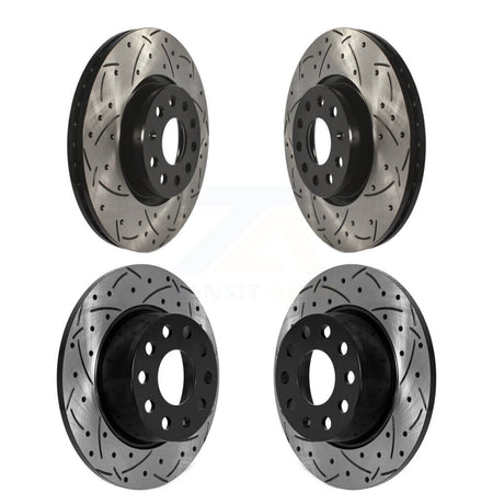 Front Rear Drill Slot Brake Rotors Kit For Volkswagen Taos With 312mm Diameter Rotor KD-100604