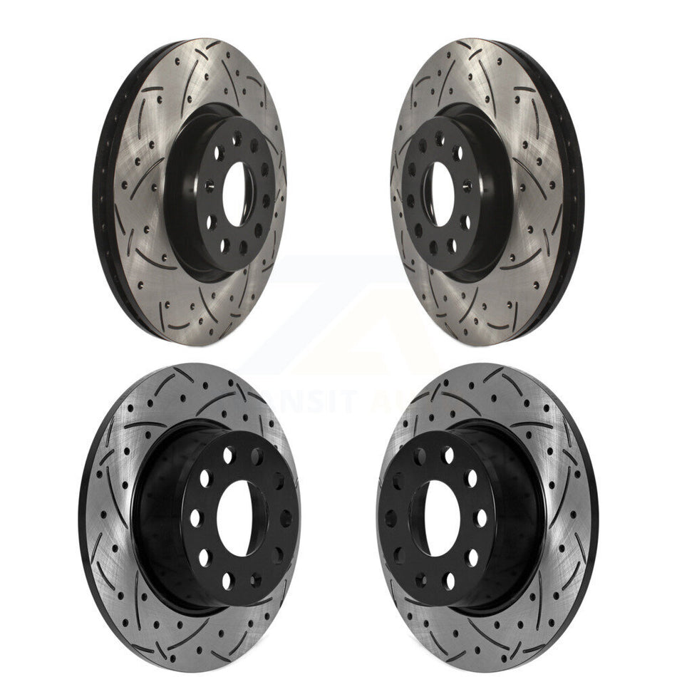 Front Rear Drill Slot Brake Rotors Kit For Volkswagen Taos With 312mm Diameter Rotor KD-100604