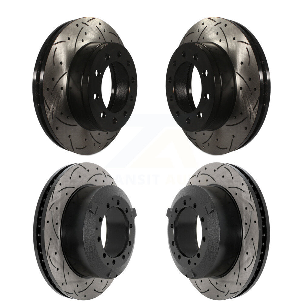 Front Rear Drill Slot Brake Rotors Kit For Ford F-450 Super Duty F-550 International CF500 KD-100612
