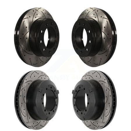 Front Rear Drill Slot Brake Rotors Kit For Ford F-450 Super Duty F-550 International CF500 KD-100612