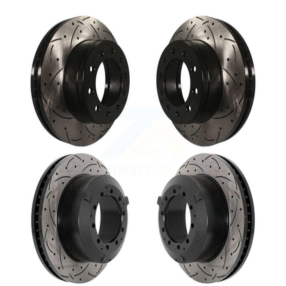 Front Rear Drill Slot Brake Rotors Kit For Ford F-450 Super Duty F-550 International CF500 KD-100612