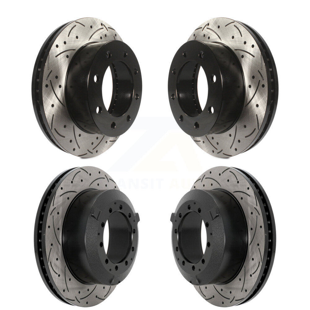 Front Rear Drilled Slot Brake Rotors Kit For 05-09 Ford F-450 Super Duty With 8 Lug Wheels KD-100614