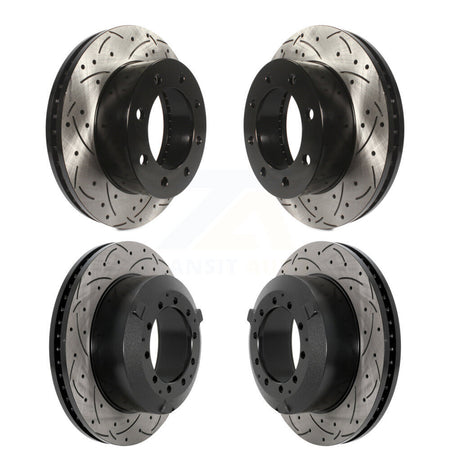 Front Rear Drilled Slot Brake Rotors Kit For 05-09 Ford F-450 Super Duty With 8 Lug Wheels KD-100614