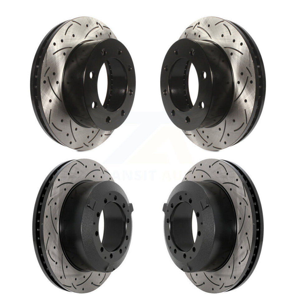 Front Rear Drilled Slot Brake Rotors Kit For 05-09 Ford F-450 Super Duty With 8 Lug Wheels KD-100614