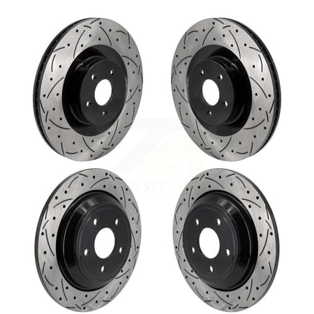 Front Rear Coated Drilled Slotted Disc Brake Rotors Kit For 2016-2018 Ford Focus RS KD-100620