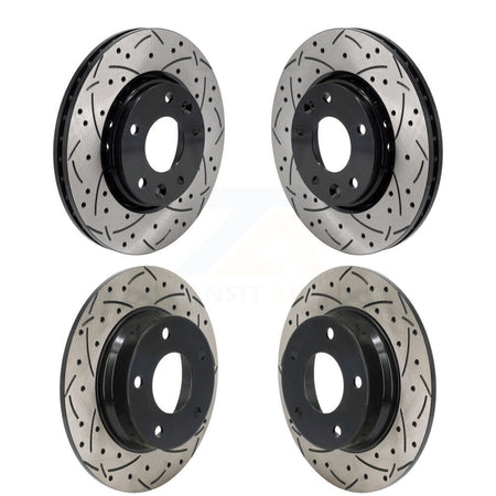Front Rear Coated Drilled Slotted Disc Brake Rotors Kit For 2020-2023 Nissan Sentra KD-100622