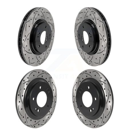 Front Rear Coated Drilled Slot Disc Brake Rotor Kit For Hyundai Kona Sonata Kia Niro EV K5 KD-100624