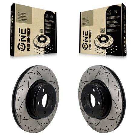 Front Drilled Slot Brake Rotor Pair For BMW X3 330i xDrive X4 330e Toyota GR Supra Z4 430i KD-100629