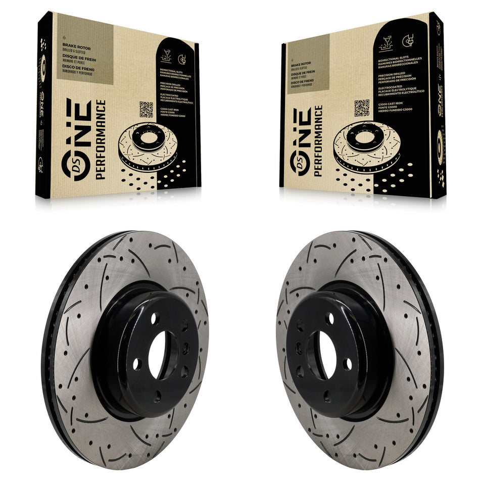 Front Drilled Slot Brake Rotor Pair For BMW X3 330i xDrive X4 330e Toyota GR Supra Z4 430i KD-100629