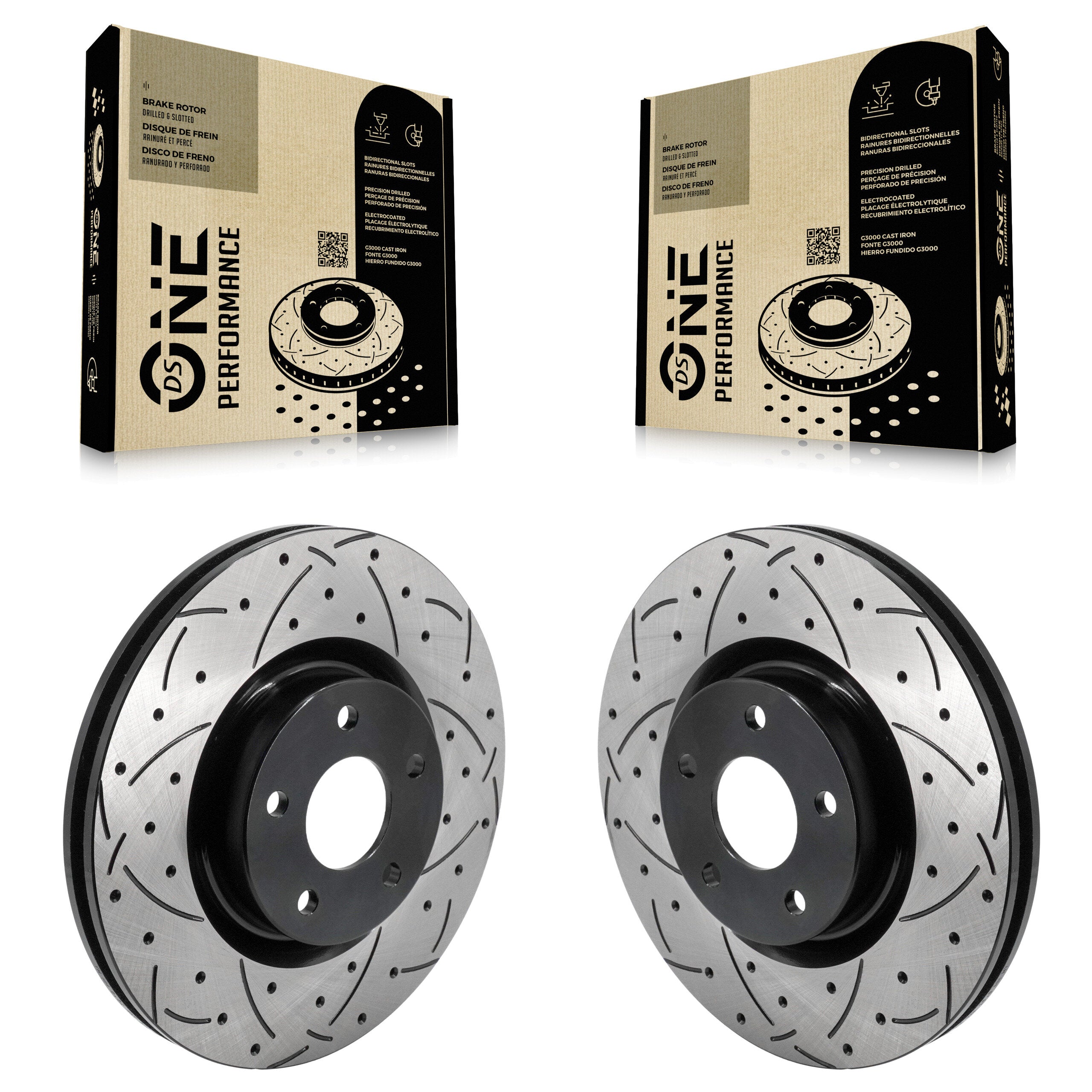 Front Coated Drill Slot Disc Brake Rotor Pair For Ford Escape Bronco Sport Lincoln Corsair KD-100630