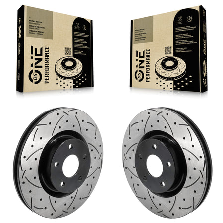 Front Coated Drill Slot Disc Brake Rotor Pair For Ford Escape Bronco Sport Lincoln Corsair KD-100630