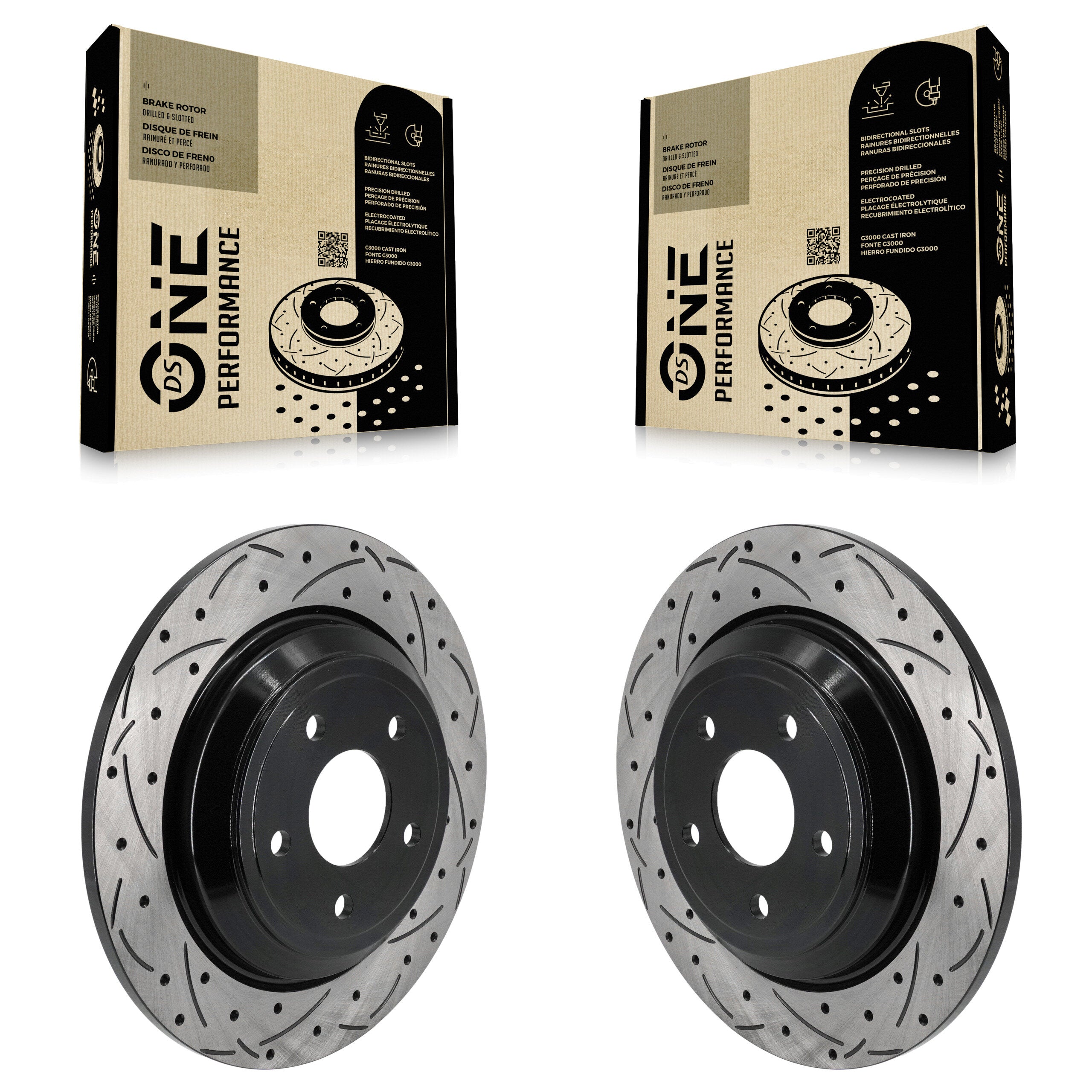 Rear Drilled Slot Disc Brake Rotor Pair For Ford Escape Bronco Sport Focus Lincoln Corsair KD-100633