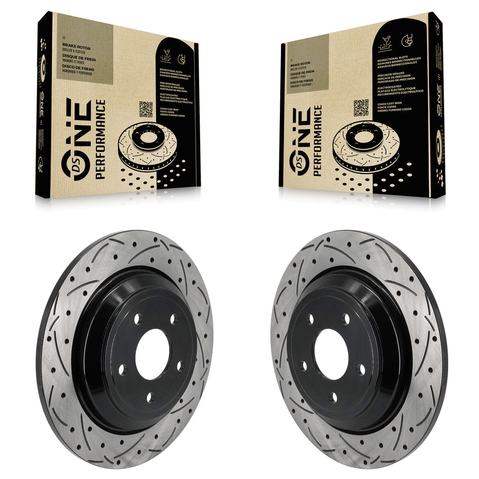 Rear Drilled Slot Disc Brake Rotor Pair For Ford Escape Bronco Sport Focus Lincoln Corsair KD-100633