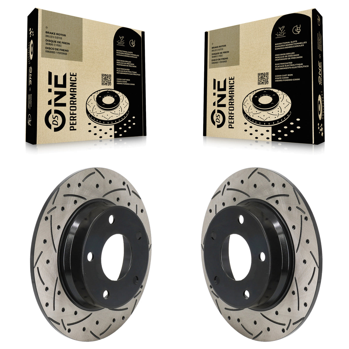 Rear Coated Drilled Slotted Disc Brake Rotors Pair For Nissan Sentra KD-100634