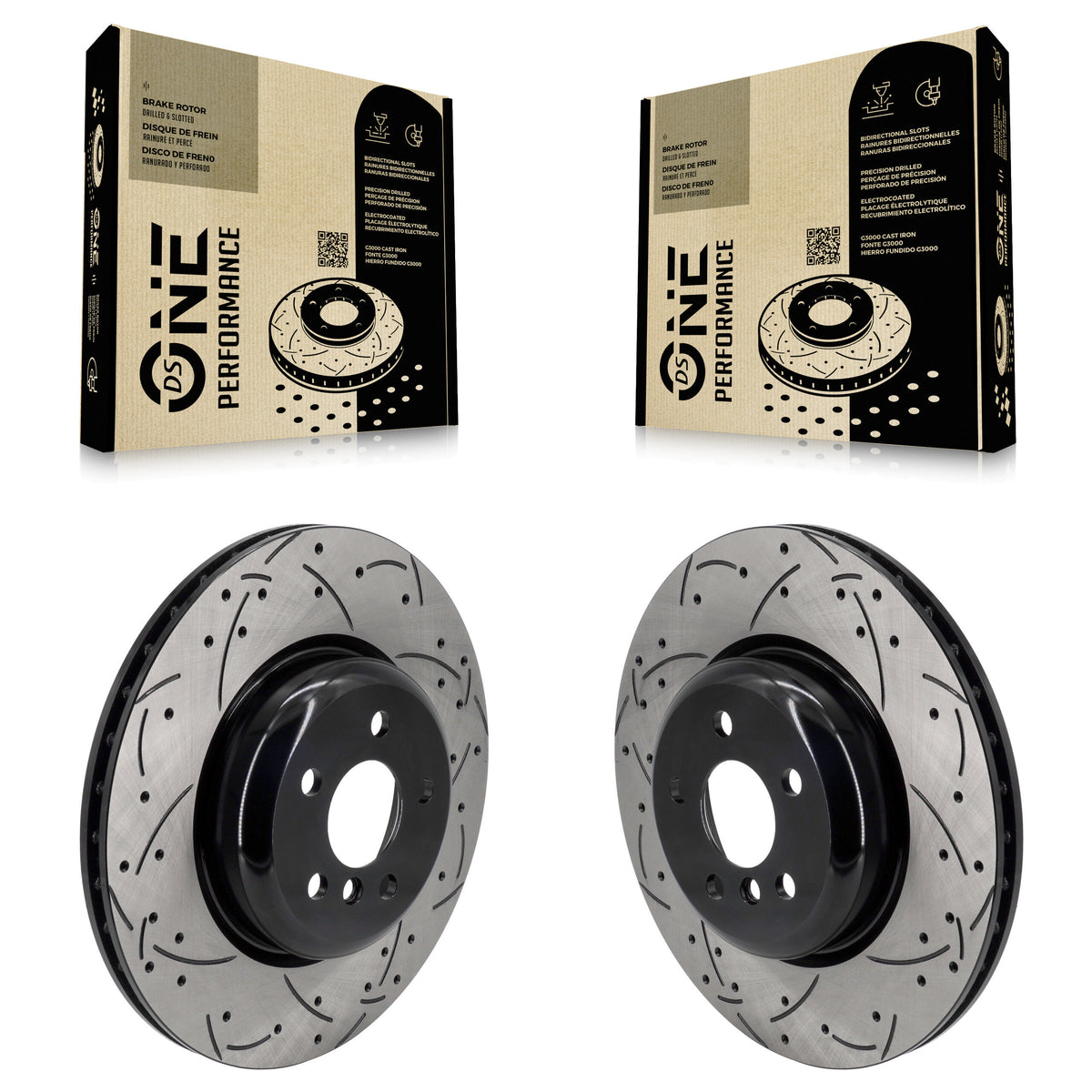 Rear Drill Slot Brake Rotor Pair For BMW X3 X5 330i xDrive X4 530i X7 540i M340i Toyota GR KD-100635