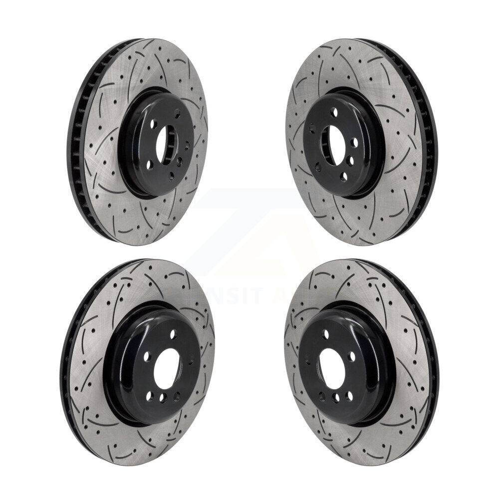 Front Rear Drilled Slot Disc Brake Rotor Kit For BMW 530e xDrive iX 640i Gran Turismo 330i KD-100639