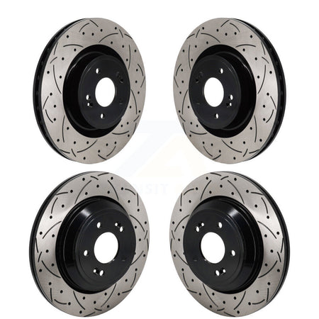 Front Rear Drill Slot Brake Rotors Kit For Genesis G70 3.3L With 330mm Diameter Rotor KD-100653