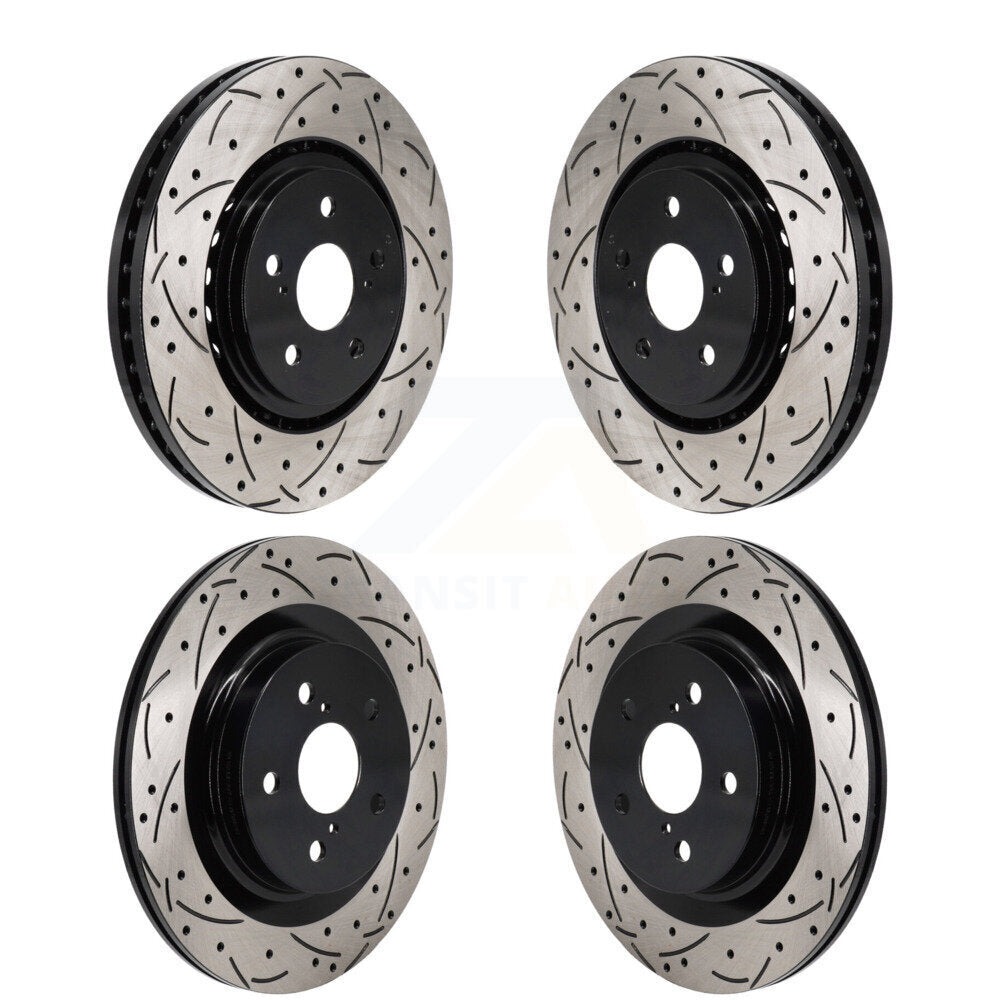 Front Rear Drilled Slot Brake Rotors Kit For Toyota Sienna RAV4 Prime bZ4X Subaru Solterra KD-100656