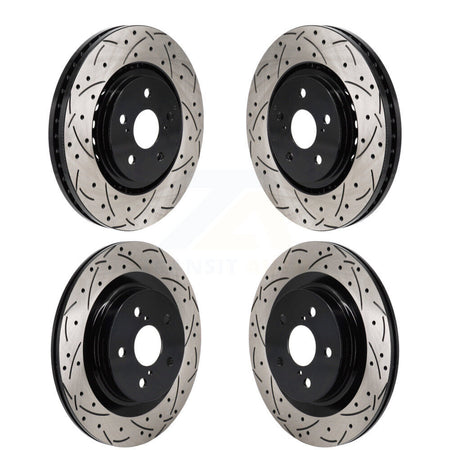 Front Rear Drilled Slot Brake Rotors Kit For Toyota Sienna RAV4 Prime bZ4X Subaru Solterra KD-100656