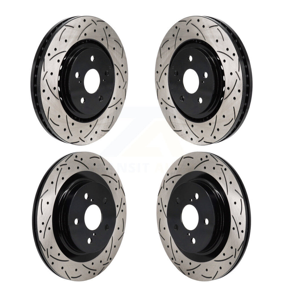 Front Rear Drilled Slot Brake Rotors Kit For Toyota Sienna RAV4 Prime bZ4X Subaru Solterra KD-100656