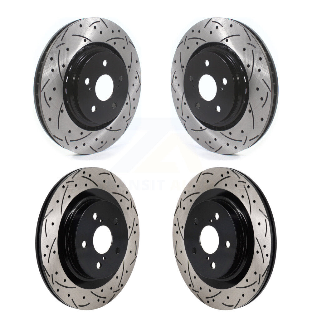 Front Rear Coat Drill Slot Disc Brake Rotors Kit For Lexus NX350h NX350 NX250 Toyota Crown KD-100657