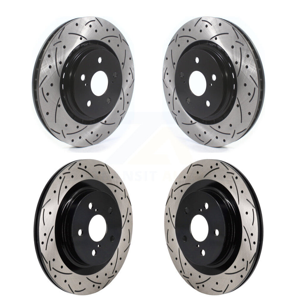 Front Rear Coat Drill Slot Disc Brake Rotors Kit For Lexus NX350h NX350 NX250 Toyota Crown KD-100657