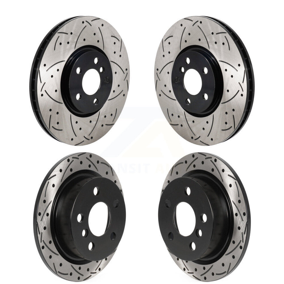 Front Rear Coated Drilled Slotted Disc Brake Rotors Kit For Mini Cooper KD-100663