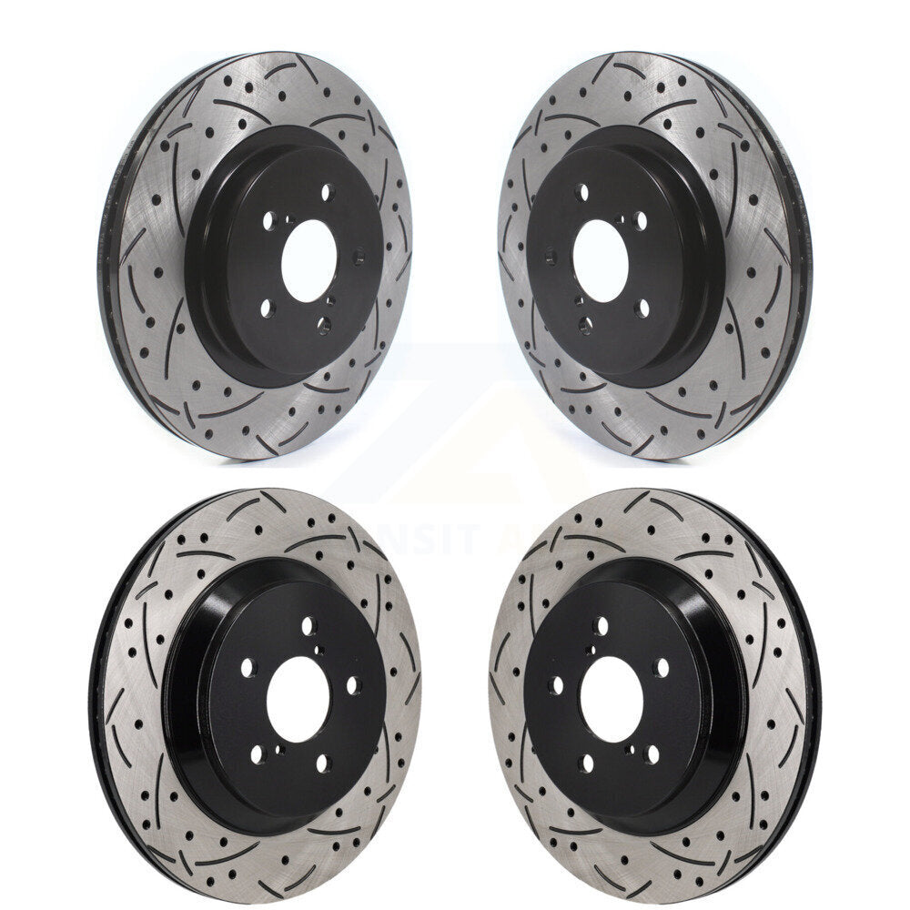 Front Rear Drilled Slot Brake Rotors Kit For Subaru Crosstrek With Electric Parking KD-100664