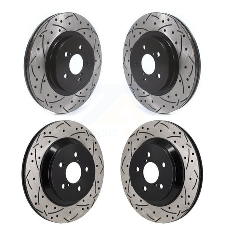 Front Rear Drilled Slot Brake Rotors Kit For Subaru Crosstrek With Electric Parking KD-100664