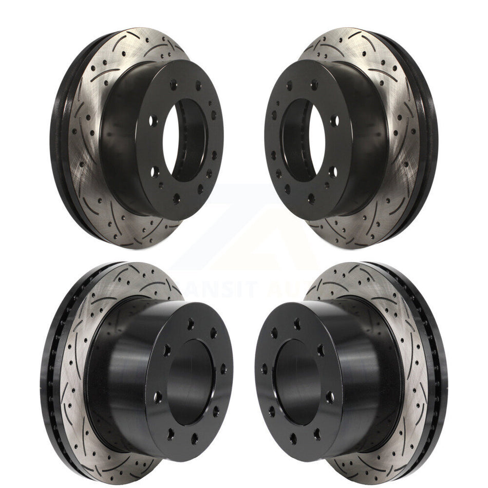 Front Rear Drill Slot Brake Rotor Kit For 2011-2019 GMC Sierra 3500 HD Chevrolet Silverado KD-100665