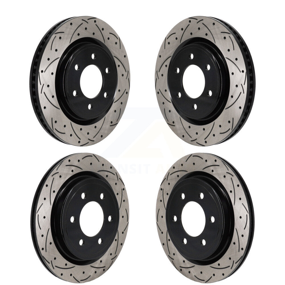 Front Rear Drilled Slot Disc Brake Rotors Kit For Ford F-150 Expedition Lincoln Navigator KD-100670