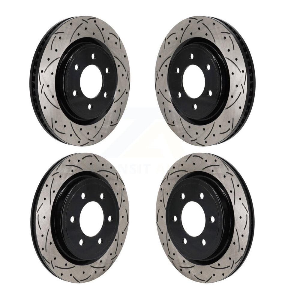 Front Rear Drilled Slot Disc Brake Rotors Kit For Ford F-150 Expedition Lincoln Navigator KD-100670