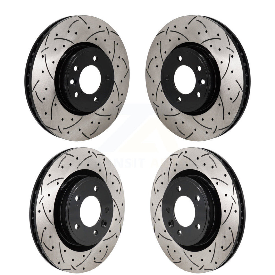 Front Rear Drilled Slot Brake Rotor Kit For Land Rover Range Sport Discovery DIESEL engine KD-100672