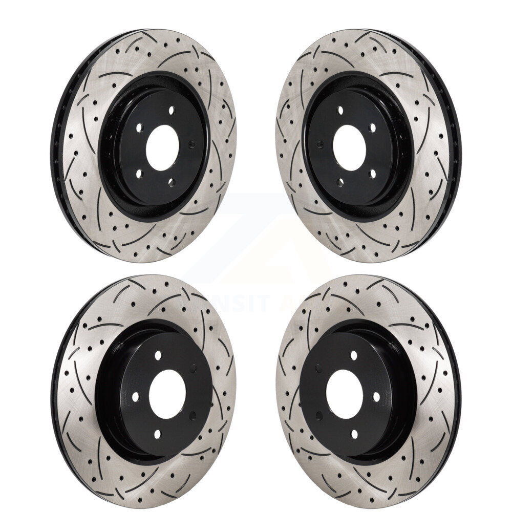 Front Rear Drill Slot Brake Rotors Kit For Mitsubishi Outlander Nissan Pathfinder INFINITI KD-100676