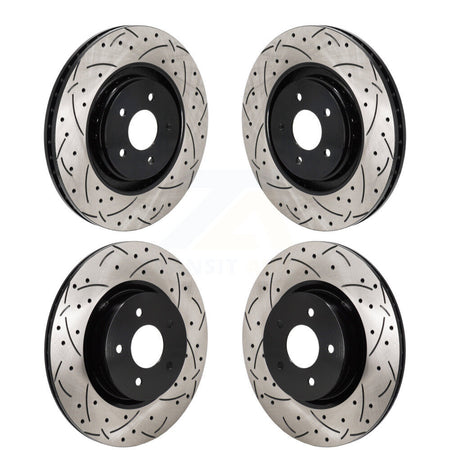 Front Rear Drill Slot Brake Rotors Kit For Mitsubishi Outlander Nissan Pathfinder INFINITI KD-100676