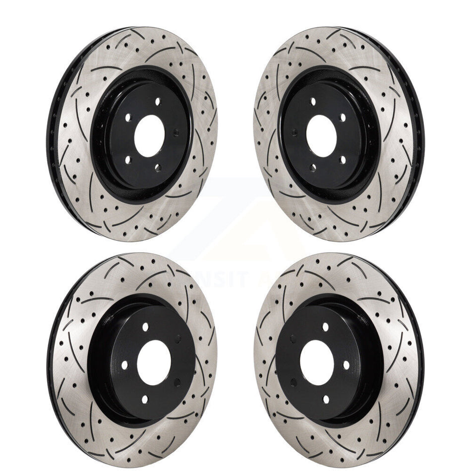 Front Rear Drill Slot Brake Rotors Kit For Mitsubishi Outlander Nissan Pathfinder INFINITI KD-100676