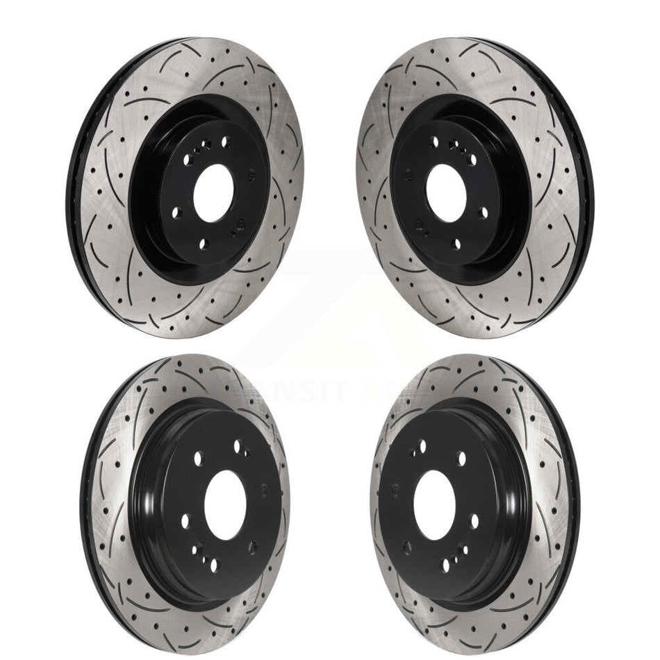 Front Rear Drill Slot Brake Rotor Kit For GMC Sierra 1500 Chevrolet Silverado Tahoe LTD XL KD-100677