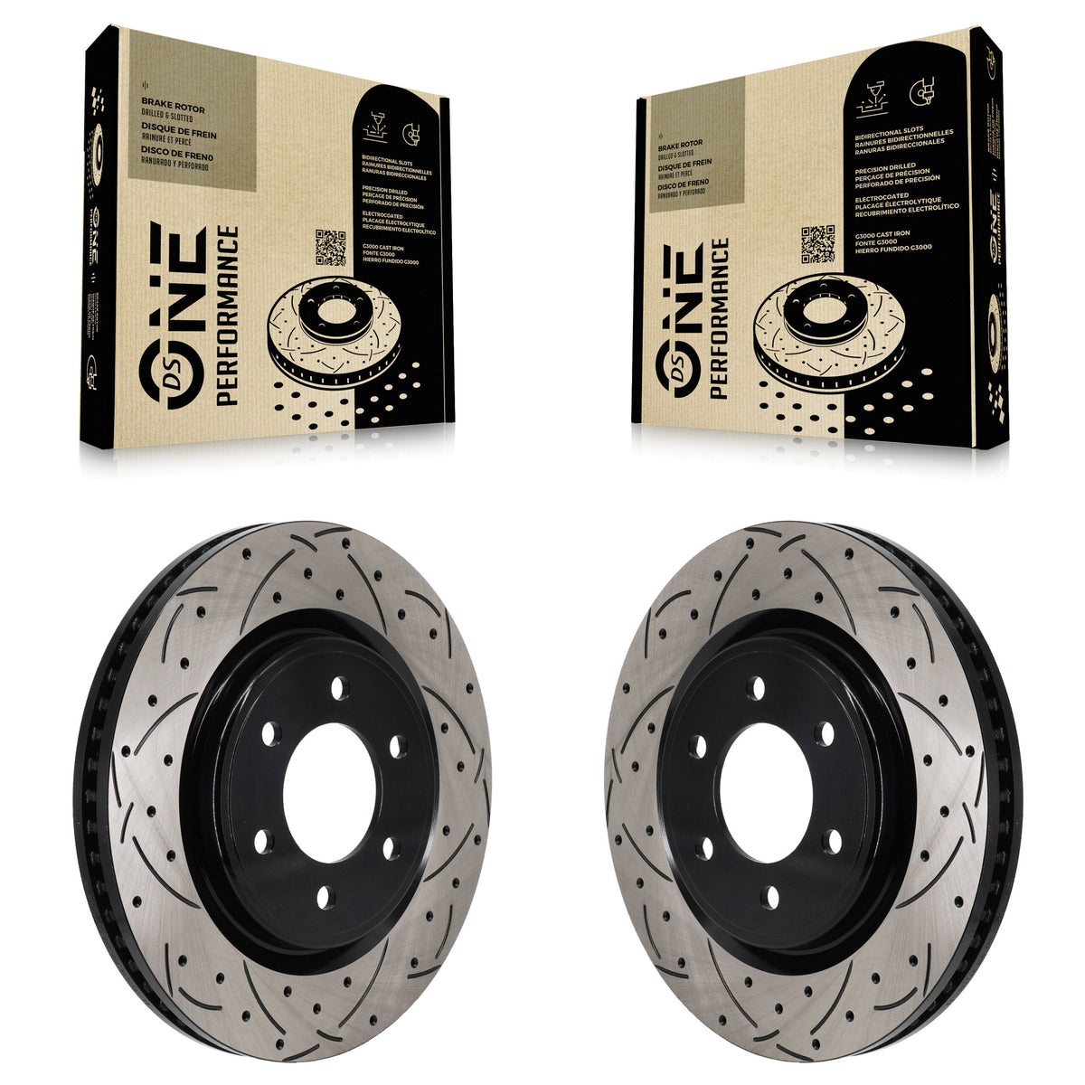 Front Drill Slot Disc Brake Rotors Pair For Ford F-150 Bronco Expedition Lincoln Navigator KD-100701