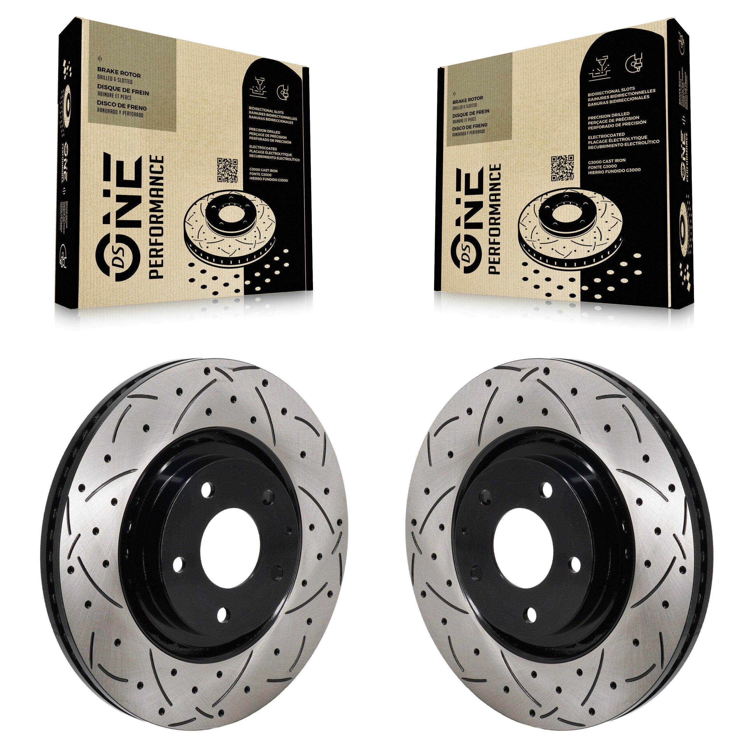 Front Coated Drilled Slotted Disc Brake Rotors Pair For Mazda CX-5 CX-9 6 KD-100706