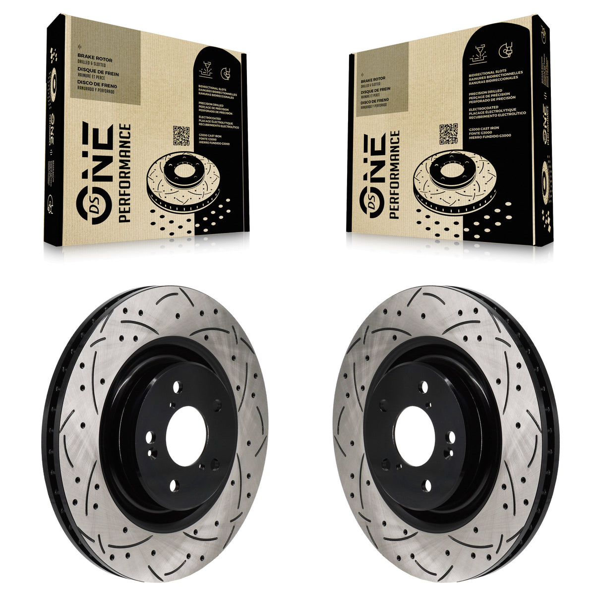 Front Coated Drilled Slotted Disc Brake Rotors Pair For Acura MDX Honda Pilot KD-100708