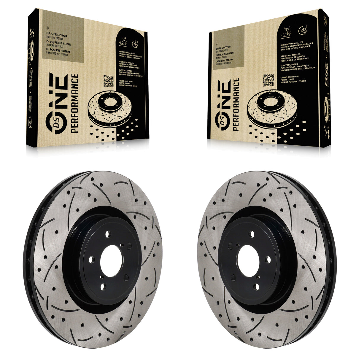 Front Coated Drilled Slotted Disc Brake Rotors Pair For Subaru BRZ Impreza Toyota 86 KD-100711