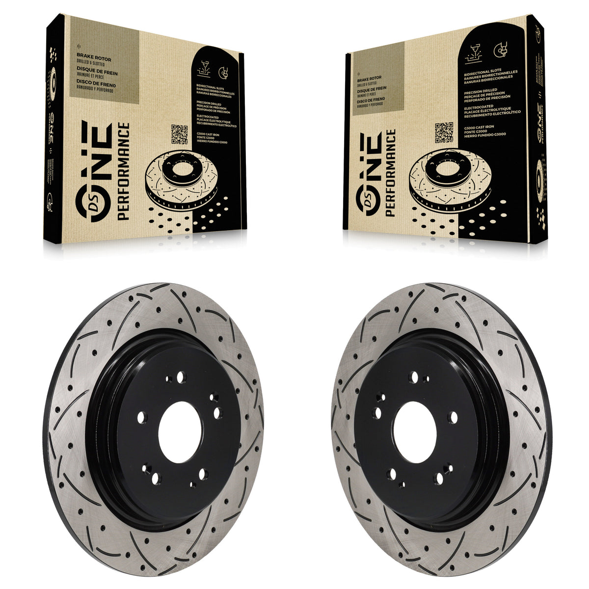 Rear Coated Drilled Slotted Disc Brake Rotors Pair For Acura RDX Honda HR-V Clarity KD-100721