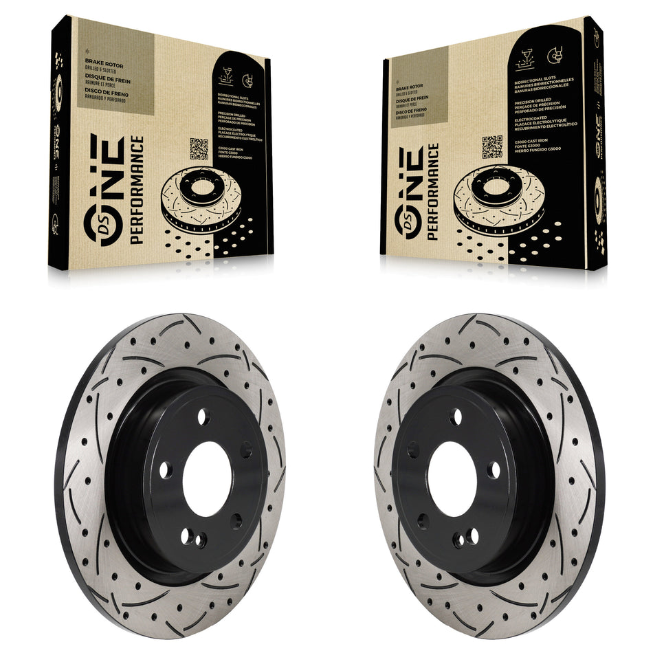 Rear Coated Drilled Slotted Disc Brake Rotors Pair For Mercedes-Benz A220 CLA250 KD-100722